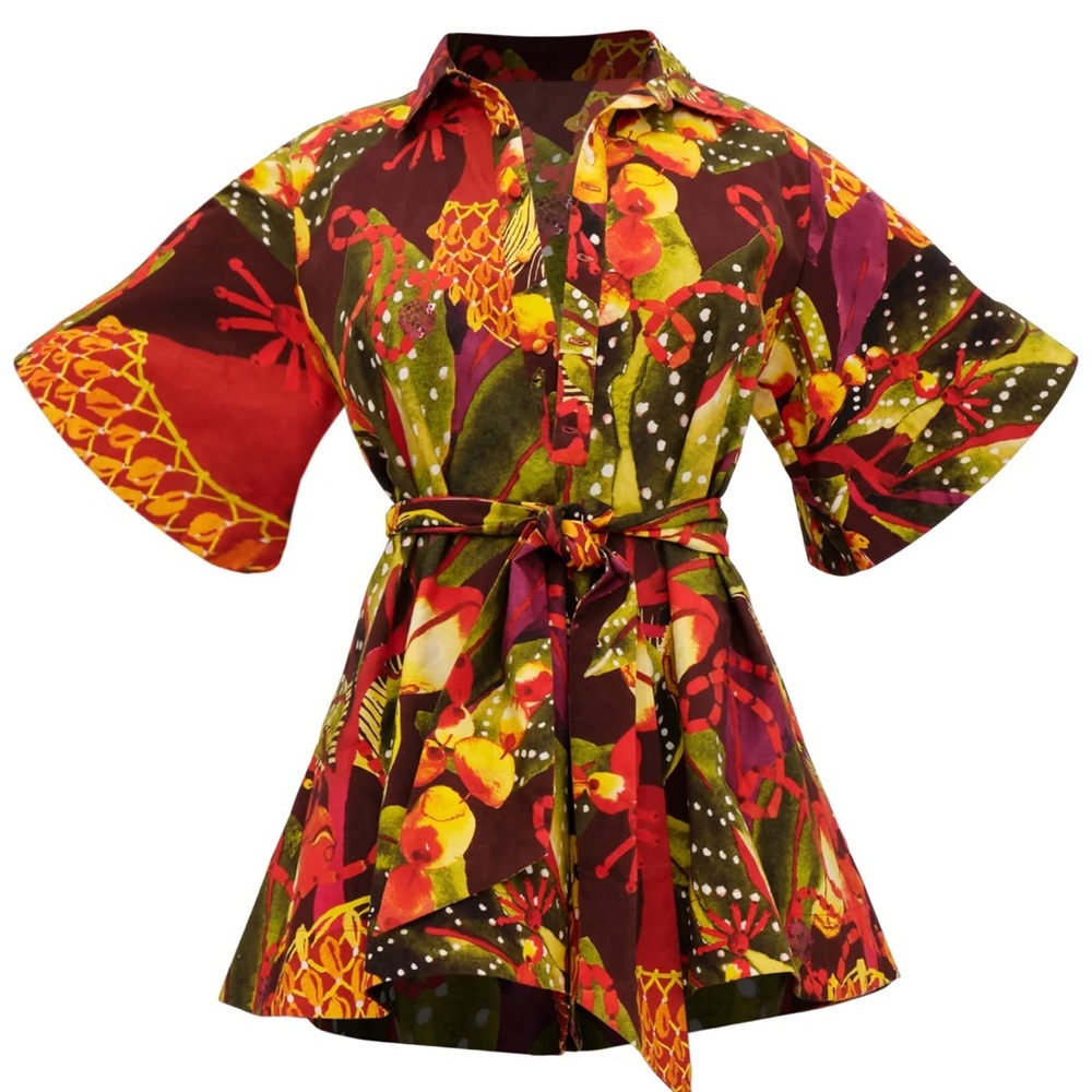 Andrea Iyamah Shanti Kola Print Romper M